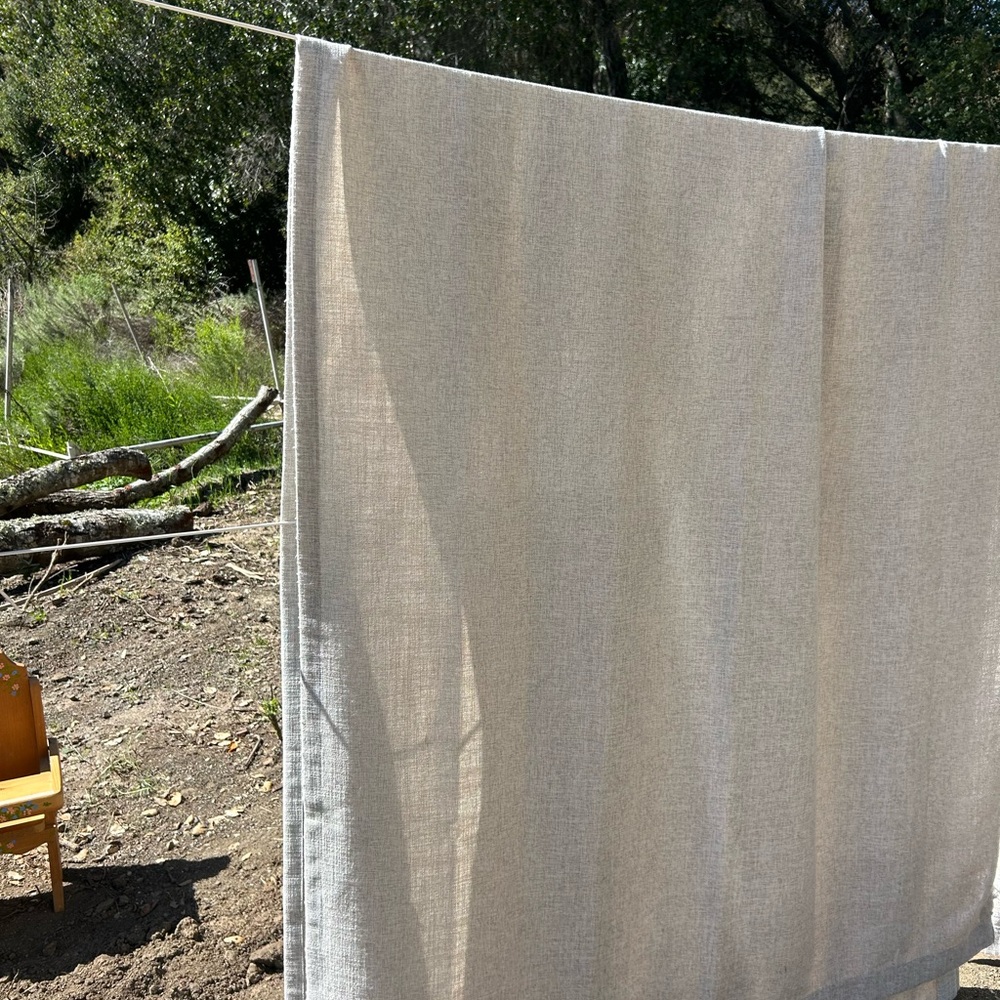 Neutral Linen-Look Curtain Panel - Light Beige